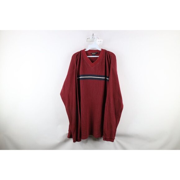 Woolrich Other - Vtg 90s Woolrich Mens 4XL Faded Striped Thermal Ribbed Knit Long Sleeve T-Shirt